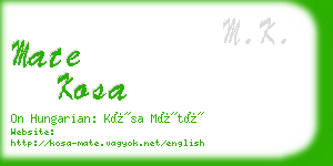 mate kosa business card